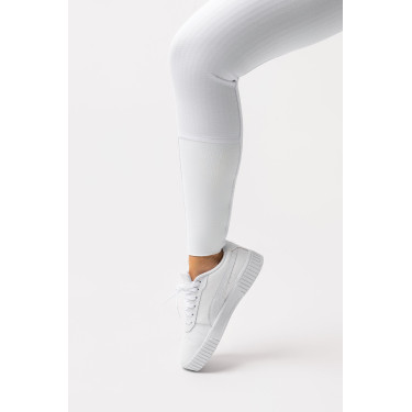 Pantalón de agarre integral para todas las estaciones Horze Mira Blanco / azul turquesa Pantalón de agarre integral para todas las estaciones Horze Mira Blanco / azul turquesa
