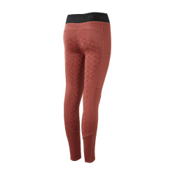 Leggings de equitación con silicona Horze Leighton Adolescente de asiento completo con forro cálido Roano rojo