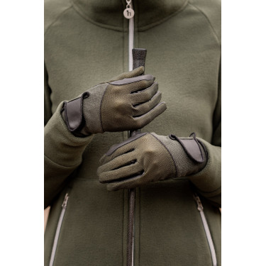 Guantes de equitación de verano Horze Leni para mujer Verde escarabajo Guantes de equitación de verano Horze Leni para mujer Verde escarabajo
