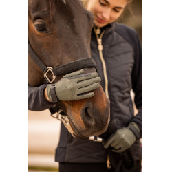 Guantes de equitación B Vertigo Laia para mujer con logotipo impreso Verde escarabajo