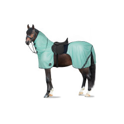 Cobertura anti-moscas para montar a caballo Horze Paso Fino con cuello desmontable y protección UV Arroyo verde