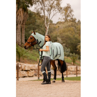 Cubre-moscas Horze Paso Fino con cuello incorporado y protección UV Arroyo verde