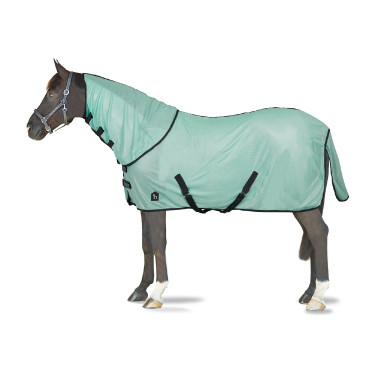 Cobertura antimoscas Horze Paso Fino con cuello desmontable y protección UV Arroyo verde