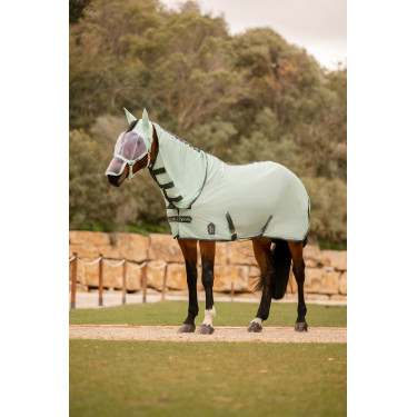Cobertura antimoscas Horze Paso Fino con cuello desmontable y protección UV Arroyo verde
