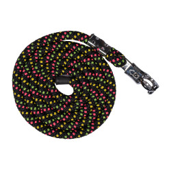 Línea HKM Neon Flash con mosquetón de apertura rápida Negro