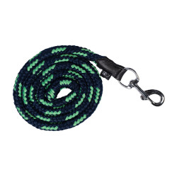 Cuerda de manejo HKM Maui con mosquetón Azul oscuro / verde Multicolor