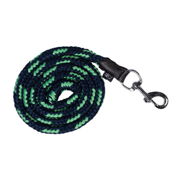 Cuerda de manejo HKM Maui con mosquetón Azul oscuro / verde Multicolor