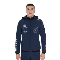 Chaqueta softshell para hombre Equestro New Style Multilogo Americana marina Azul marino Chaqueta softshell para hombre Equestro New Style Multilogo Americana marina Azul marino