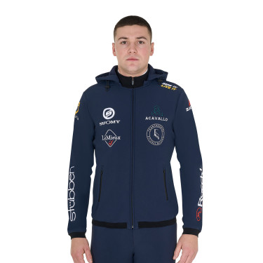 Chaqueta softshell para hombre Equestro New Style Multilogo Americana marina Azul marino Chaqueta softshell para hombre Equestro New Style Multilogo Americana marina Azul marino