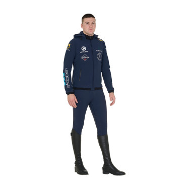 Chaqueta softshell para hombre Equestro New Style Multilogo Americana marina Azul marino Chaqueta softshell para hombre Equestro New Style Multilogo Americana marina Azul marino