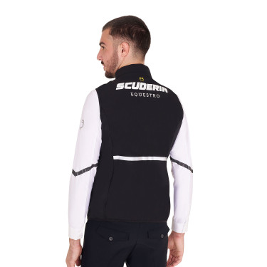 Chaleco sin mangas para hombre Equestro de corte slim en tejido técnico Negro Chaleco sin mangas para hombre Equestro de corte slim en tejido técnico Negro