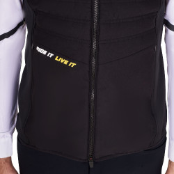 Chaleco sin mangas para hombre Equestro de corte slim en tejido técnico Negro Chaleco sin mangas para hombre Equestro de corte slim en tejido técnico Negro