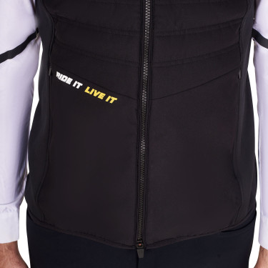 Chaleco sin mangas para hombre Equestro de corte slim en tejido técnico Negro Chaleco sin mangas para hombre Equestro de corte slim en tejido técnico Negro