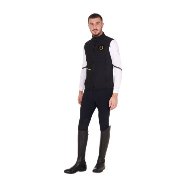 Chaleco sin mangas para hombre Equestro de corte slim en tejido técnico Negro Chaleco sin mangas para hombre Equestro de corte slim en tejido técnico Negro