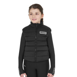 Chaleco sin mangas para niña Equestro de nailon técnico Negro Chaleco sin mangas para niña Equestro de nailon técnico Negro