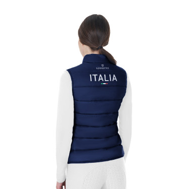 Chaleco sin mangas para mujer Equestro x FISE corte slim Americana marina Azul marino
