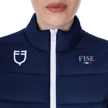 Chaleco sin mangas para mujer Equestro x FISE corte slim Americana marina Azul marino