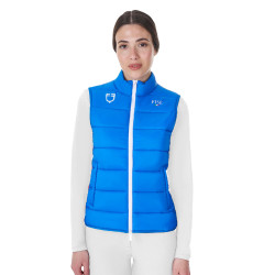 Chaleco sin mangas para mujer Equestro x FISE corte slim Azul de Savoie