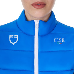 Chaleco sin mangas para mujer Equestro x FISE corte slim Azul de Savoie