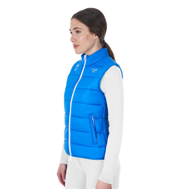 Chaleco sin mangas para mujer Equestro x FISE corte slim Azul de Savoie