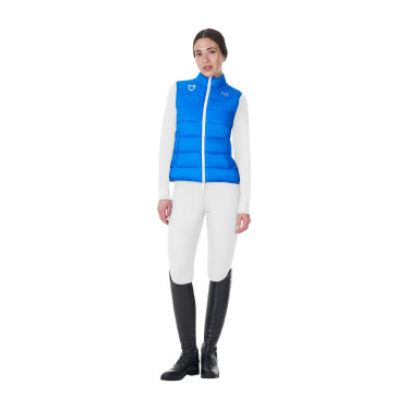 Chaleco sin mangas para mujer Equestro x FISE corte slim Azul de Savoie