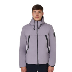 Chaqueta de hombre Equestro impermeable y cortaviento de nailon Gris escarchado