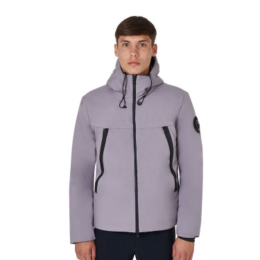Chaqueta de hombre Equestro impermeable y cortaviento de nailon Gris escarchado