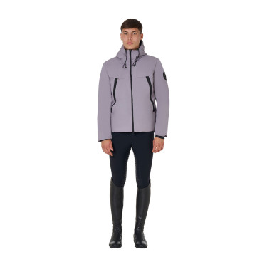 Chaqueta de hombre Equestro impermeable y cortaviento de nailon Gris escarchado