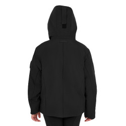 Chaqueta infantil unisex Equestro impermeable y cortaviento de nailon Negro