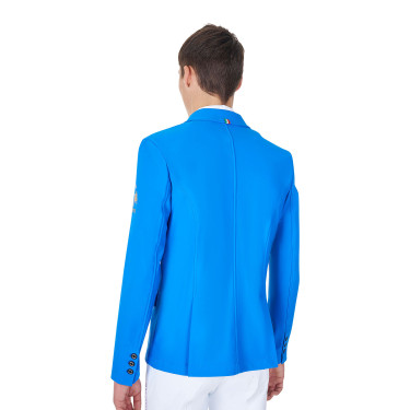 Chaqueta de concurso para hombre Equestro x FISE de tres botones Azul de Savoie Chaqueta de concurso para hombre Equestro x FISE de tres botones Azul de Savoie