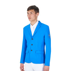 Chaqueta de concurso para hombre Equestro x FISE de tres botones Azul de Savoie Chaqueta de concurso para hombre Equestro x FISE de tres botones Azul de Savoie