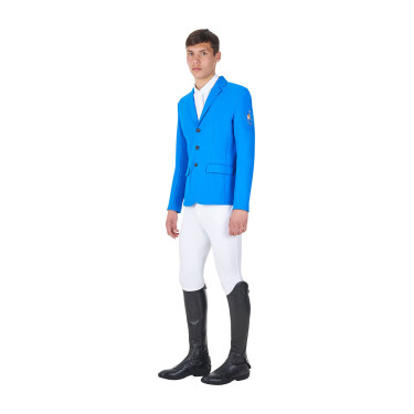 Chaqueta de concurso para hombre Equestro x FISE de tres botones Azul de Savoie Chaqueta de concurso para hombre Equestro x FISE de tres botones Azul de Savoie