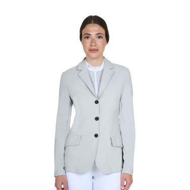 Chaqueta de concurso para mujer Equestro con logotipo en relieve Bruma portuaria Blanco Chaqueta de concurso para mujer Equestro con logotipo en relieve Bruma portuaria Blanco