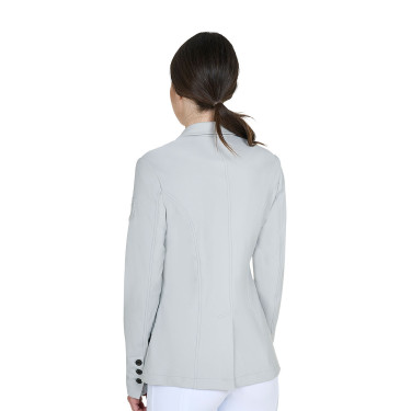 Chaqueta de concurso para mujer Equestro con logotipo en relieve Bruma portuaria Blanco Chaqueta de concurso para mujer Equestro con logotipo en relieve Bruma portuaria Blanco