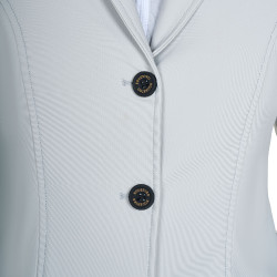 Chaqueta de concurso para mujer Equestro con logotipo en relieve Bruma portuaria Blanco Chaqueta de concurso para mujer Equestro con logotipo en relieve Bruma portuaria Blanco