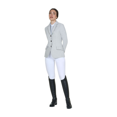 Chaqueta de concurso para mujer Equestro con logotipo en relieve Bruma portuaria Blanco Chaqueta de concurso para mujer Equestro con logotipo en relieve Bruma portuaria Blanco