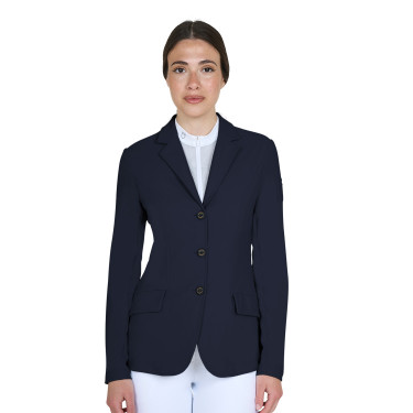 Chaqueta de concurso para mujer Equestro con logotipo en relieve Americana marina Azul marino