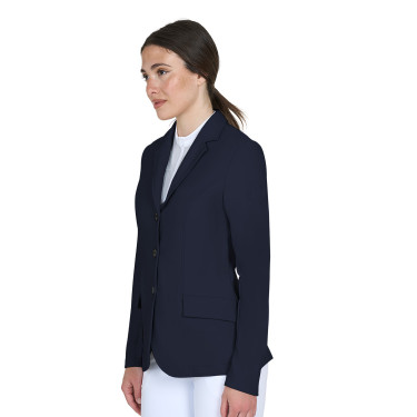 Chaqueta de concurso para mujer Equestro con logotipo en relieve Americana marina Azul marino