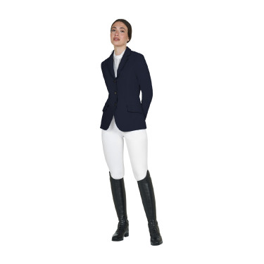 Chaqueta de concurso para mujer Equestro con logotipo en relieve Americana marina Azul marino