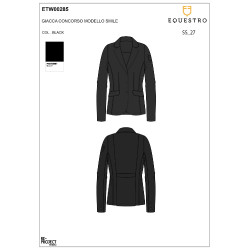 Chaqueta de concurso para mujer Equestro con logotipo en relieve Negro