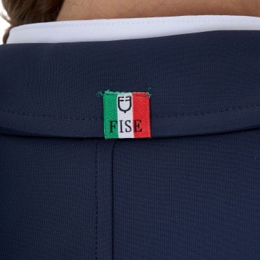 Chaqueta de concurso infantil unisex Equestro x FISE de tres botones Americana marina Azul marino Chaqueta de concurso infantil unisex Equestro x FISE de tres botones Americana marina Azul marino