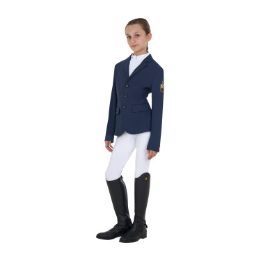 Chaqueta de concurso infantil unisex Equestro x FISE de tres botones Americana marina Azul marino Chaqueta de concurso infantil unisex Equestro x FISE de tres botones Americana marina Azul marino