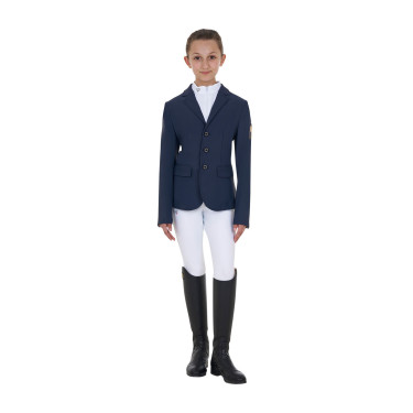 Chaqueta de concurso infantil unisex Equestro x FISE de tres botones Americana marina Azul marino Chaqueta de concurso infantil unisex Equestro x FISE de tres botones Americana marina Azul marino