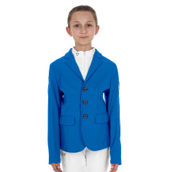 Chaqueta de concurso infantil unisex Equestro x FISE de tres botones Azul de Savoie