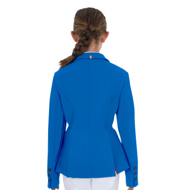 Chaqueta de concurso infantil unisex Equestro x FISE de tres botones Azul de Savoie