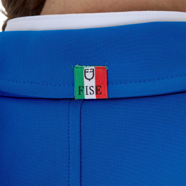 Chaqueta de concurso infantil unisex Equestro x FISE de tres botones Azul de Savoie