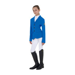 Chaqueta de concurso infantil unisex Equestro x FISE de tres botones Azul de Savoie