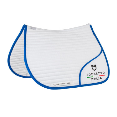 Mantilla de salto Equestro x FISE con logo bordado Blanco / azul de Saboya Mantilla de salto Equestro x FISE con logo bordado Blanco / azul de Saboya