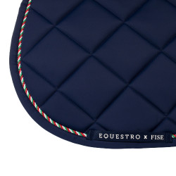 Manta de salto Equestro x FISE con ribete de bandera italiana Americana marina Azul marino