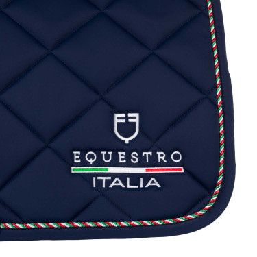 Manta de salto Equestro x FISE con ribete de bandera italiana Americana marina Azul marino